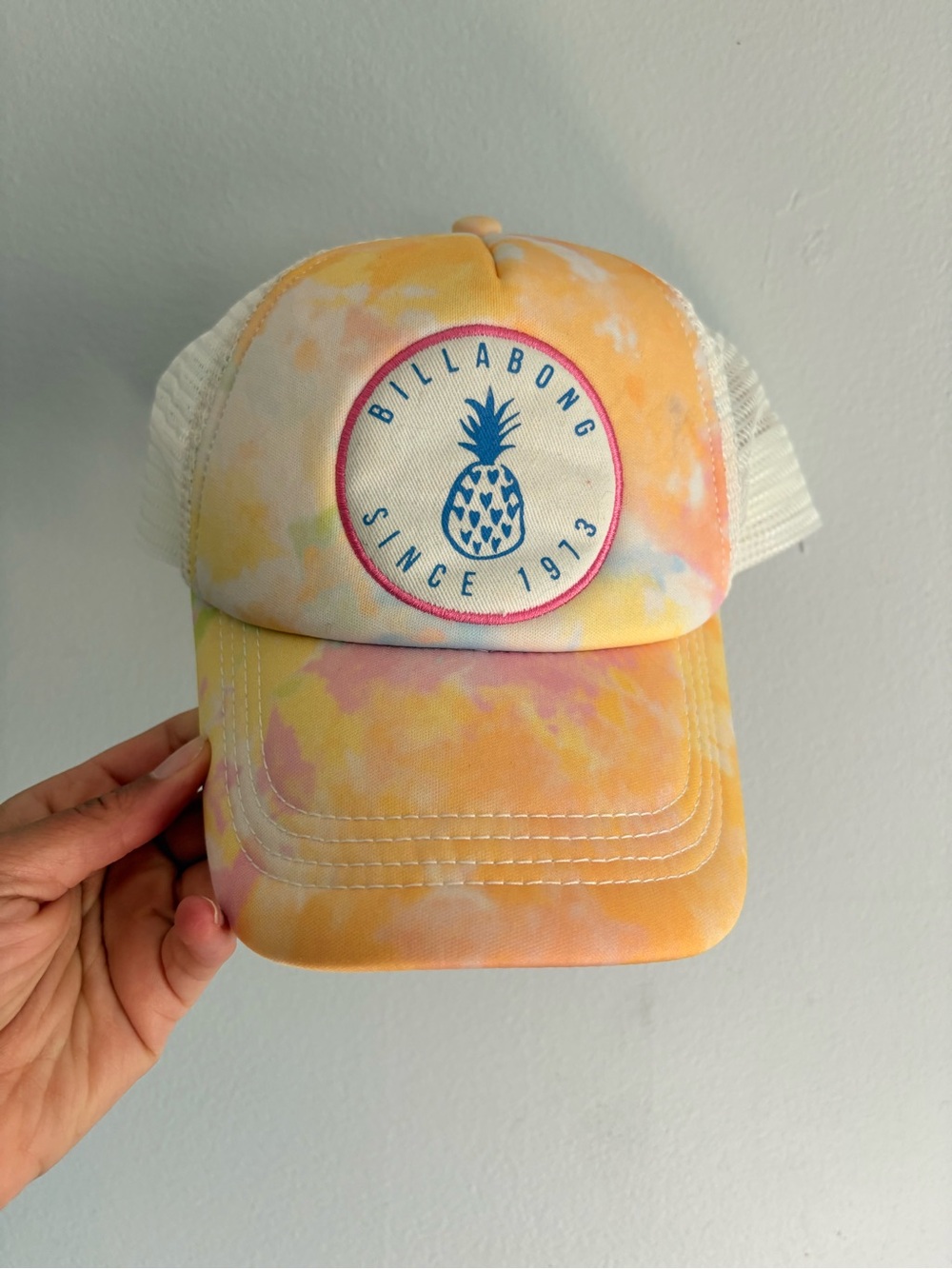 Billabong Pastel Tie Dye Pineapple Trucker Hat Youth